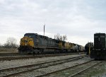 CSX 48 leads a northbound train out of the yard